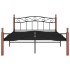 Estructura de cama metal y madera maciza de roble 140x200