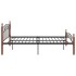 Estructura de cama metal y madera maciza de roble 140x200