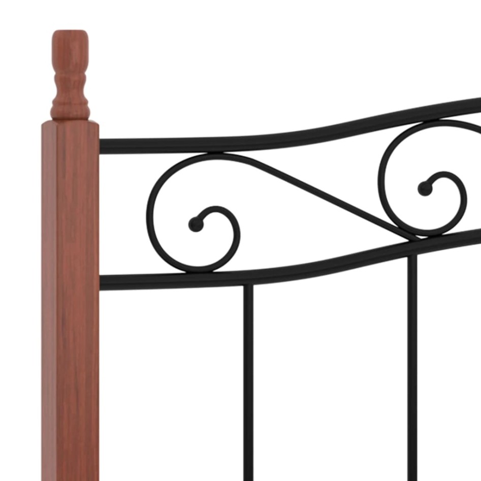 Estructura de cama metal y madera maciza de roble 140x200