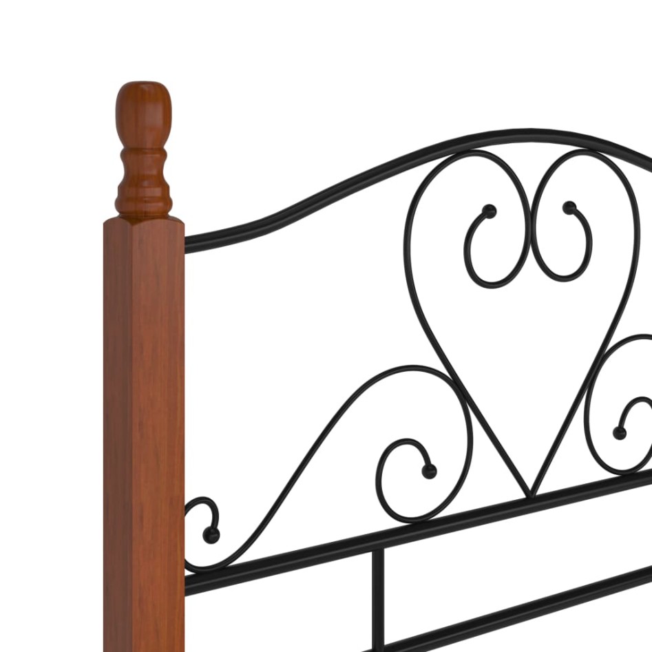 Estructura de cama de metal negro 90x200