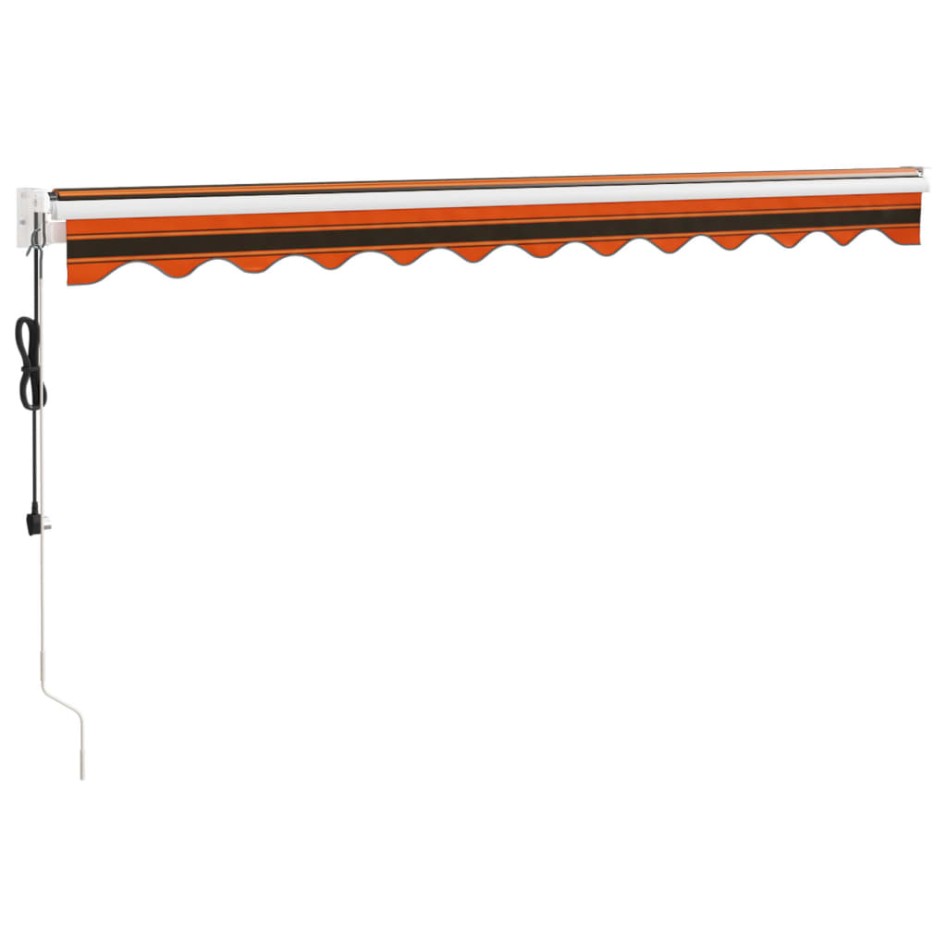 Toldo retráctil automático naranja y marrón 3,5x2,5