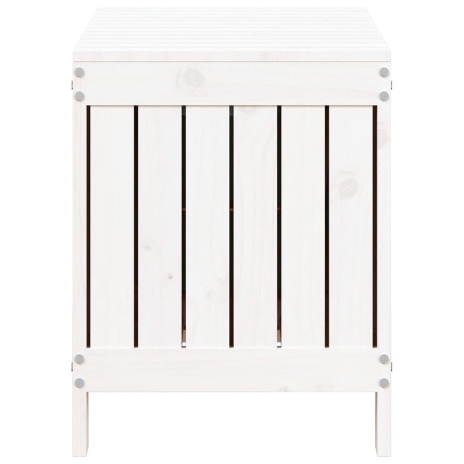 Caja de almacenaje jardín madera de pino blanco 76x42,5x54