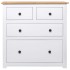 Aparador de madera maciza pino estilo Panamá blanco 80x40x83