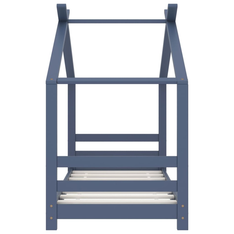 Estructura de cama infantil madera maciza pino gris 70x140