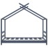 Estructura de cama infantil madera maciza pino gris 70x140