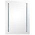 Armario de baño con espejo LED gris brillante 50x13x70