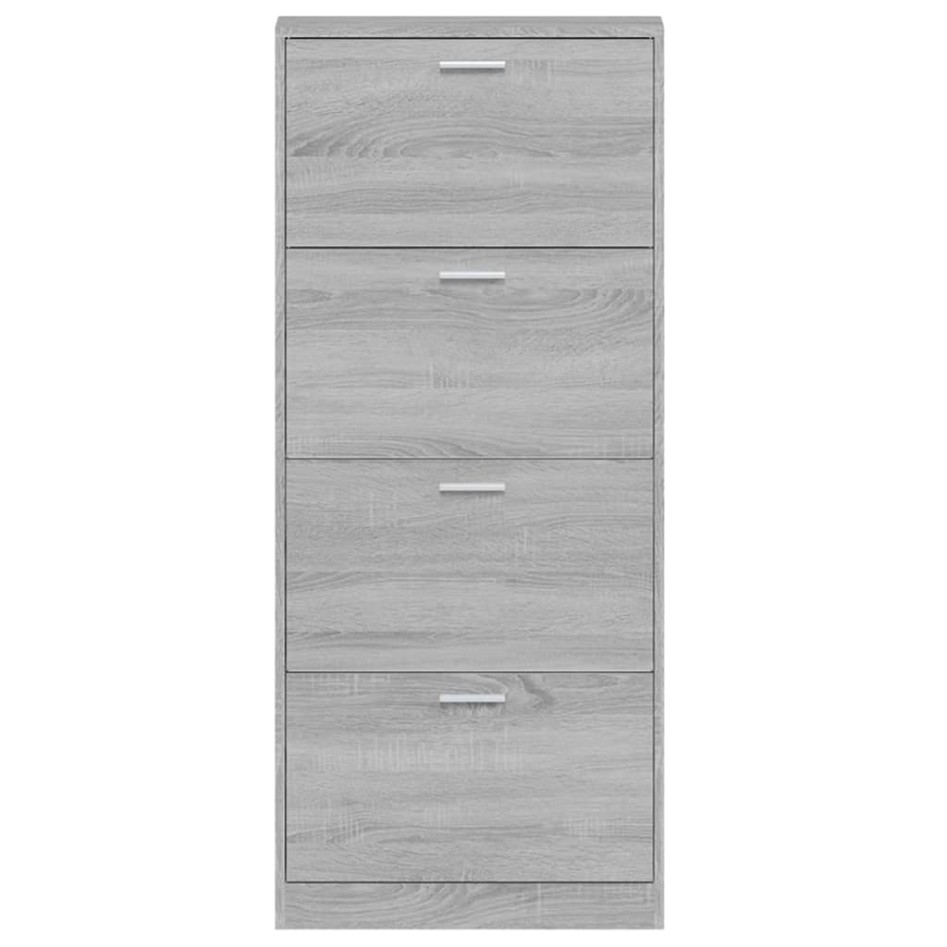 Mueble zapatero madera contrachapada gris Sonoma 59x17x150