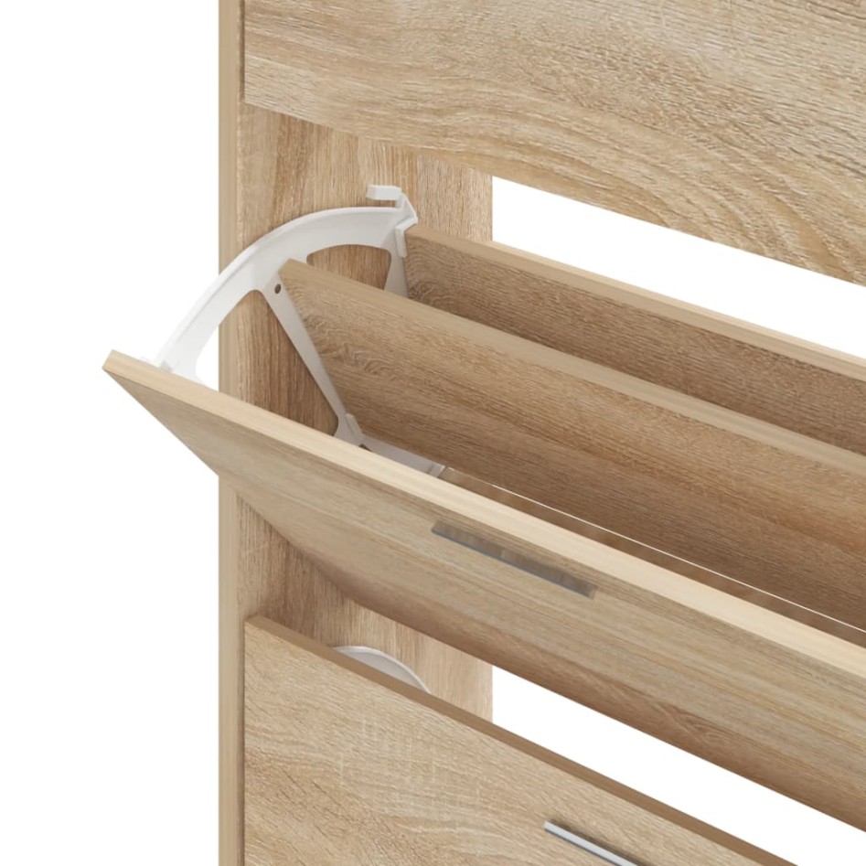 Mueble zapatero madera contrachapada roble Sonoma 63x24x103