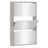 Mueble zapatero y espejo 3 niveles gris hormigón 63x17x102,5