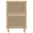 Zapatero madera contrachapada blanco ratán natural 52x25x80