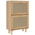 Zapatero madera contrachapada marrón ratán natural 52x25x80