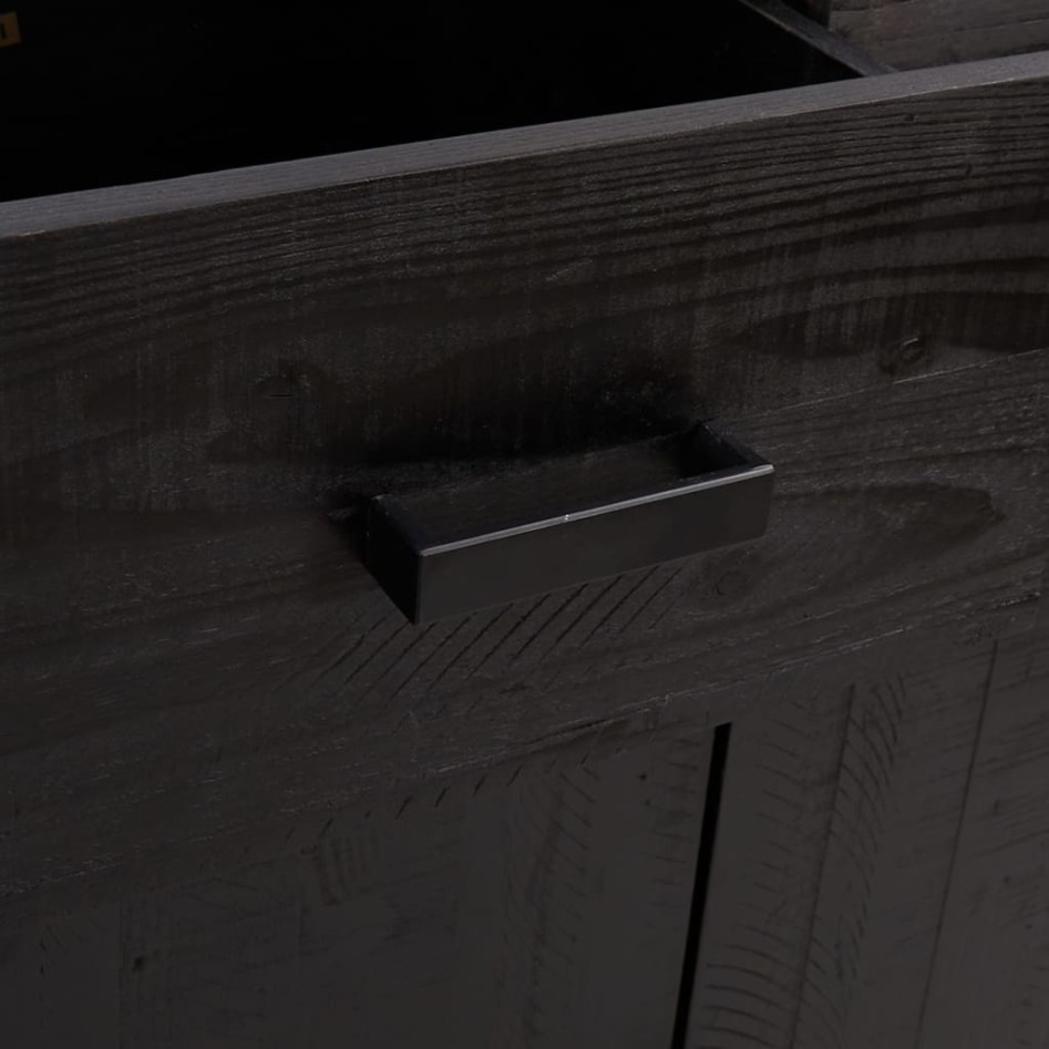 Zapatero de madera maciza de pino negro 75x40x110