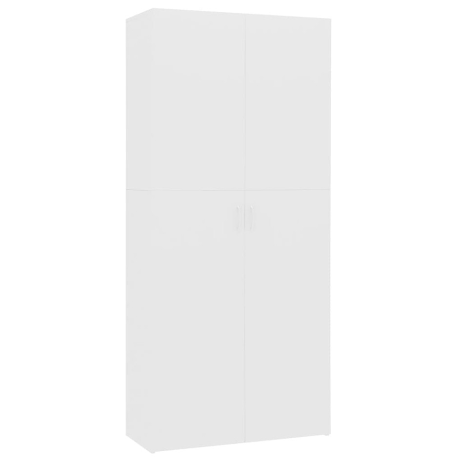 Mueble zapatero de madera contrachapada blanco 80x35,5x180