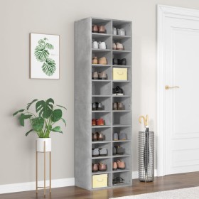 Mueble zapatero de contrachapada gris hormigón 80x35,5x180