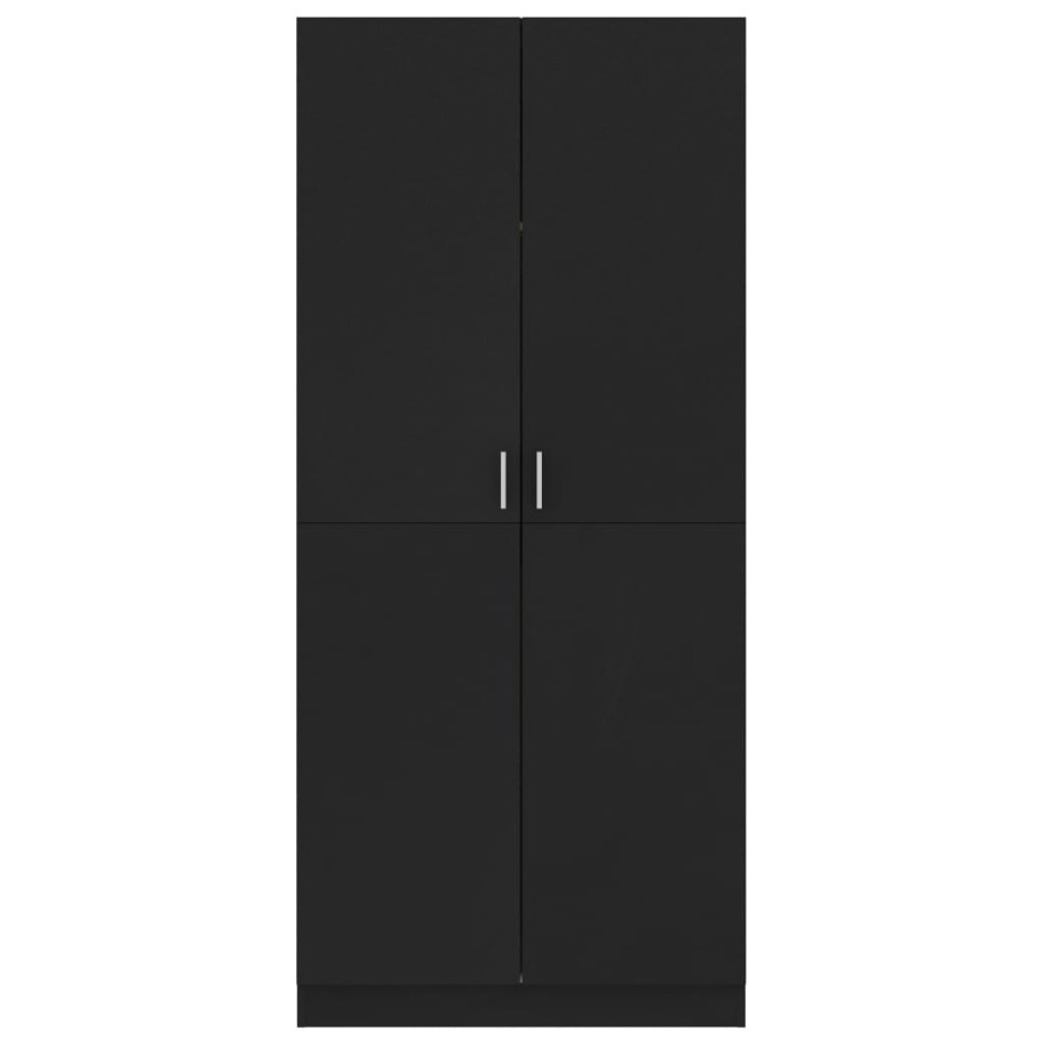 Armario de madera contrachapada negro 80x52x180