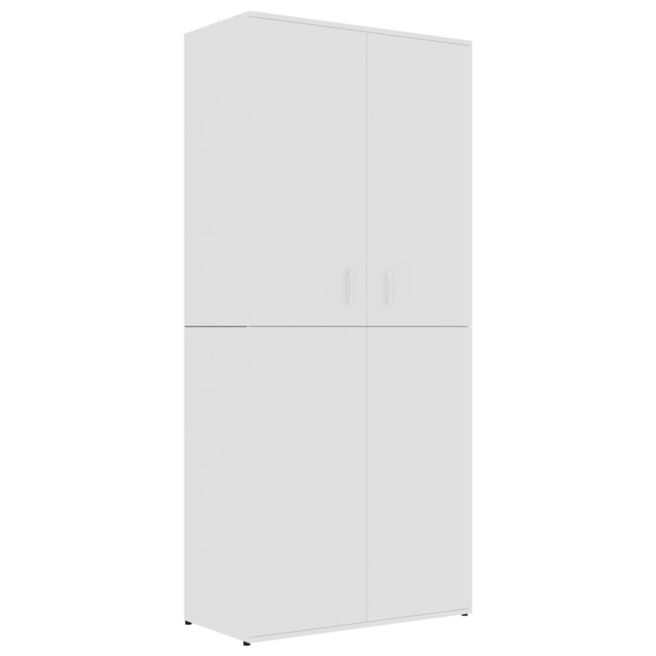 Mueble zapatero de madera contrachapada blanco 80x39x178