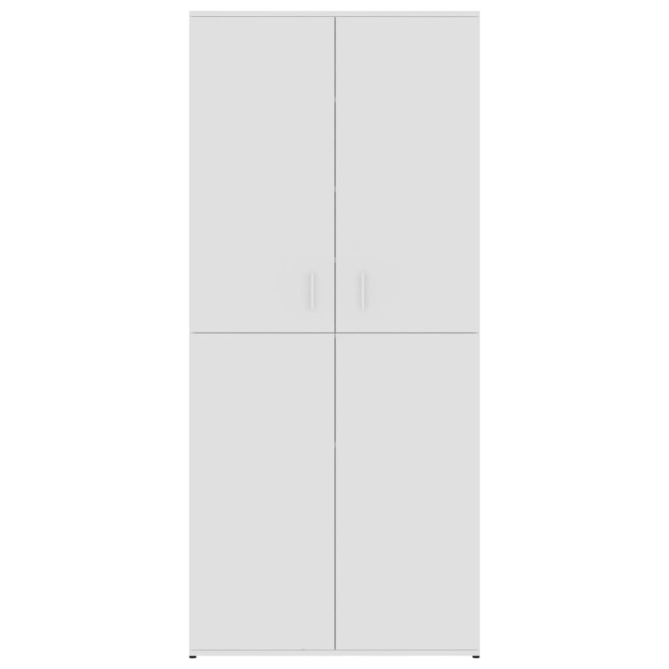 Mueble zapatero de madera contrachapada blanco 80x39x178