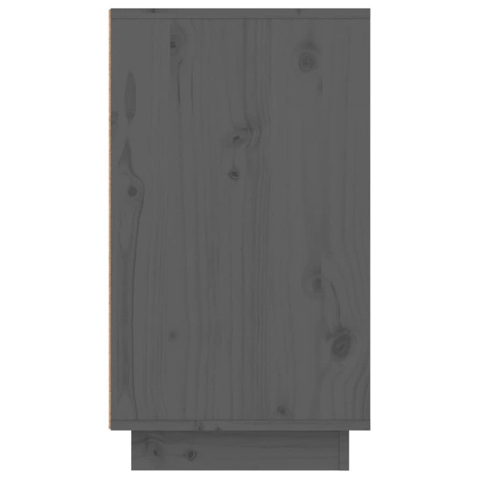 Mueble zapatero de madera maciza de pino gris 110x34x61