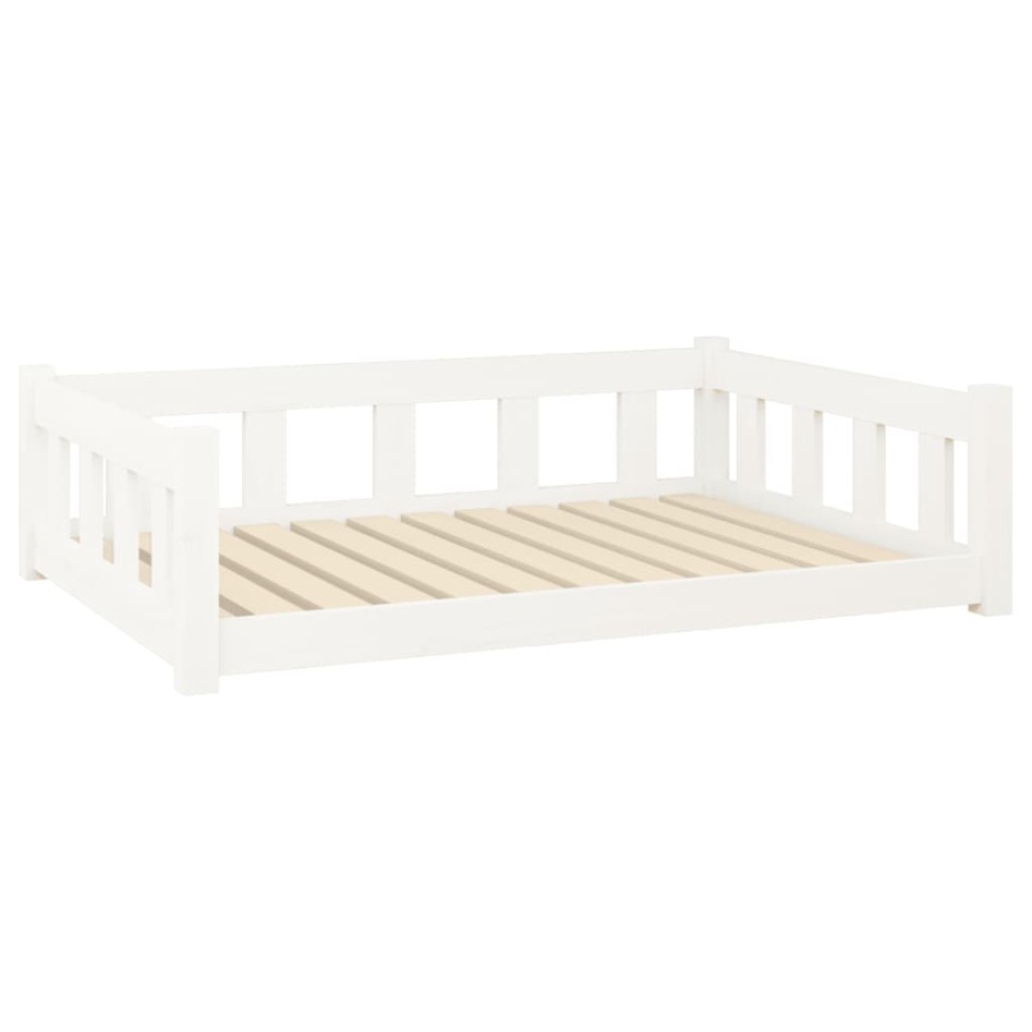 Cama para perros madera maciza de pino blanco 105,5x75,5x28