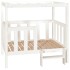 Cama para perros madera maciza de pino blanco 105,5x83,5x100
