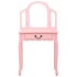 Tocador y taburete madera paulownia y MDF rosa 65x36x128