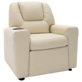 Sillón reclinable para niños cuero sintético blanco