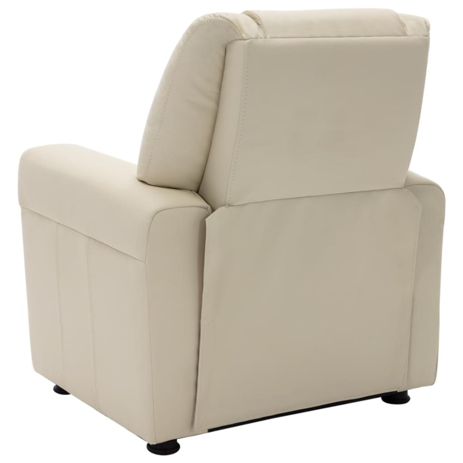 Sillón reclinable para niños cuero sintético blanco