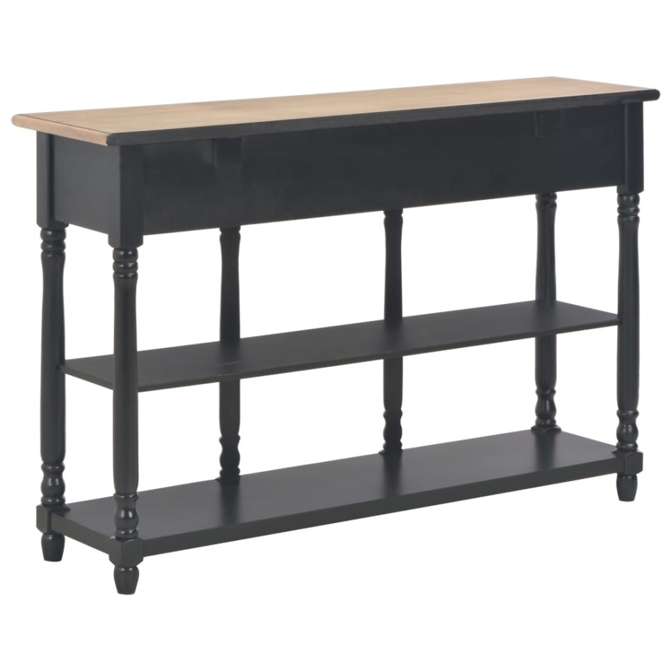 Mesa consola de MDF negra 120x30x76