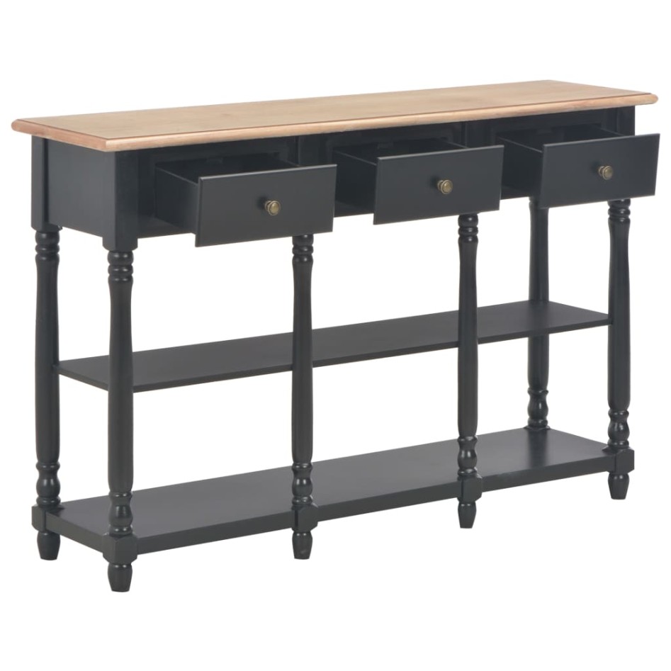 Mesa consola de MDF negra 120x30x76