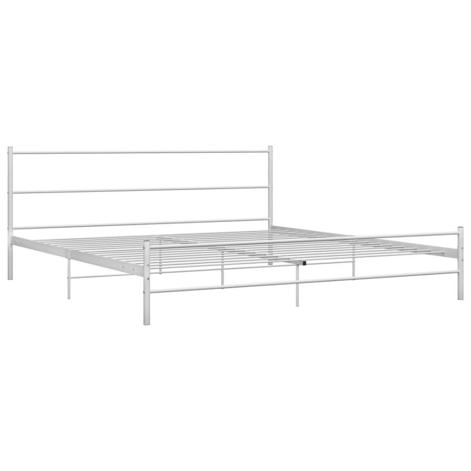 Estructura de cama de metal blanca 180x200