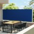 Toldo lateral retráctil para patio azul 600x160