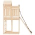 Parque infantil con pared de escalada madera maciza de
