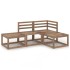 Muebles de jardín 4 pzas cojines madera pino impregnada