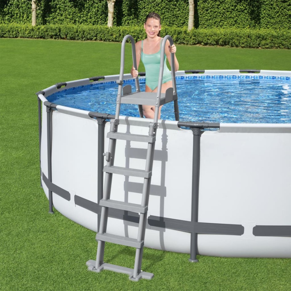 Bestway Escalera de seguridad para piscina 4 peldaños Flowclear 132