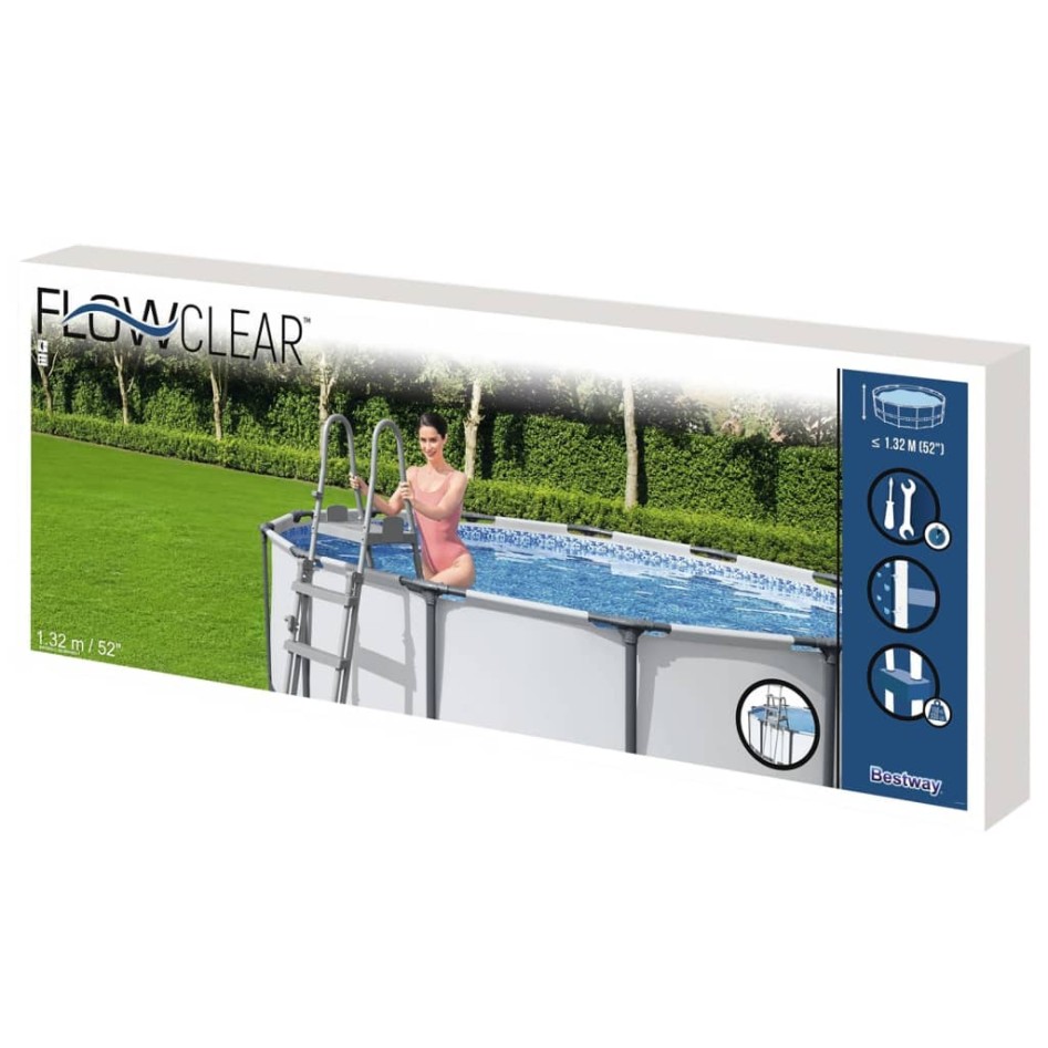 Bestway Escalera de seguridad para piscina 4 peldaños Flowclear 132