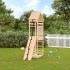 Parque infantil con pared de escalada madera maciza de