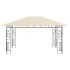 Cenador con mosquitera y tira luz LED crema 4x3x2,73m 180