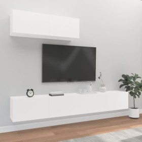 Set de muebles de TV 3 piezas madera contrachapada