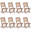 Sillas de exterior plegables 8 uds madera maciza acacia