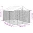 Perrera exterior con techo acero galvanizado plata 3x4,5x2,5