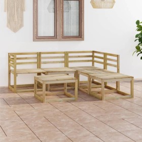 Set de muebles de jardín 6 pzas madera de pino impregnada