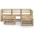 Set de muebles de jardín 6 pzas madera de pino impregnada