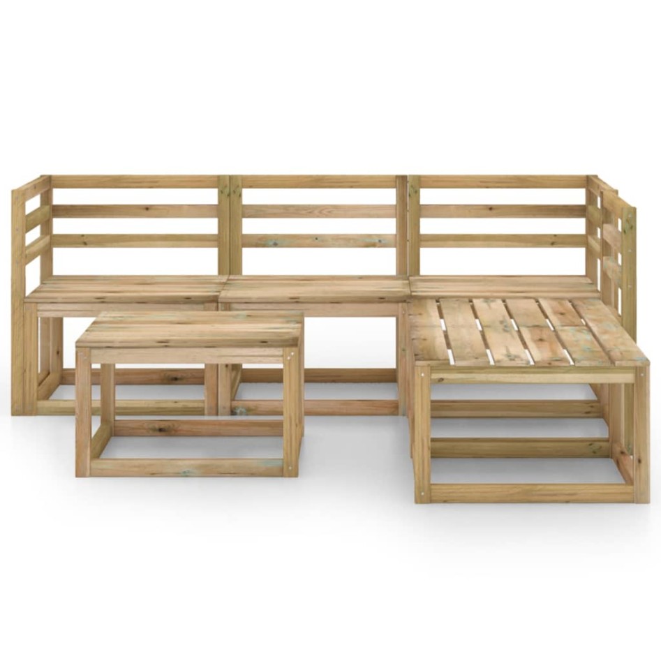 Set de muebles de jardín 6 pzas madera de pino impregnada