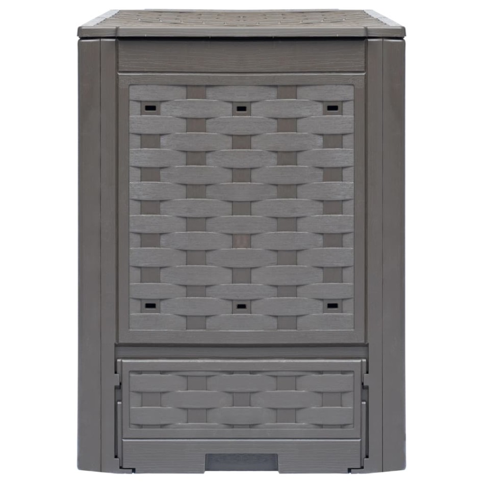 Compostador de jardín 2 uds plástico ratán 60x60x83 cm 600