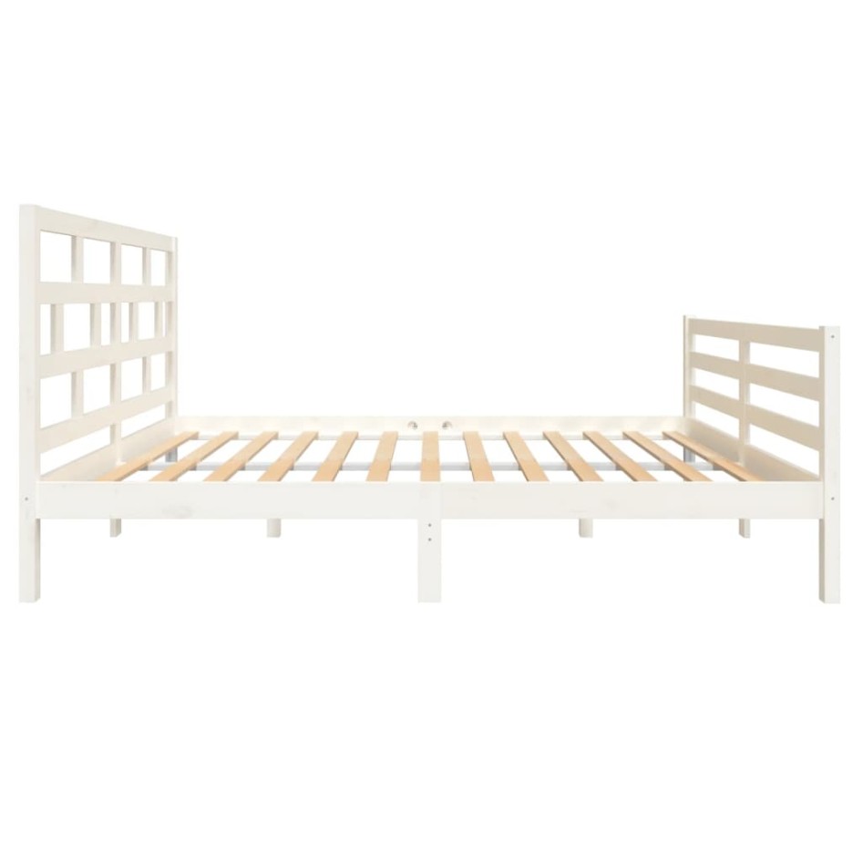 Estructura de cama de madera maciza de pino blanco 140x200