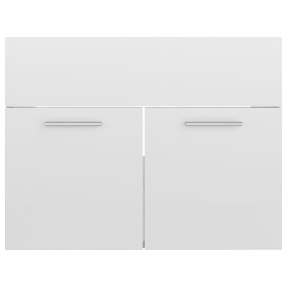 Juego de muebles de baño madera de ingeniería blanco