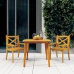 Juego de comedor de jardín 3 piezas madera maciza de acacia