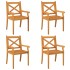 Juego de comedor de jardín 5 piezas madera maciza de