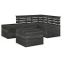 Muebles de jardín palets 5 pzas madera maciza pino gris