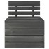 Muebles de jardín palets 5 pzas madera maciza pino gris